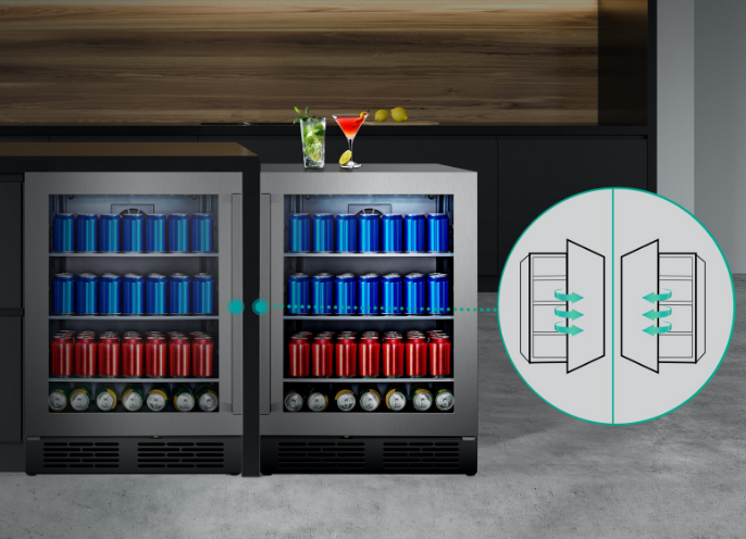 Hisense JC-138YB Can Beverage Cabinet - Reversible Door