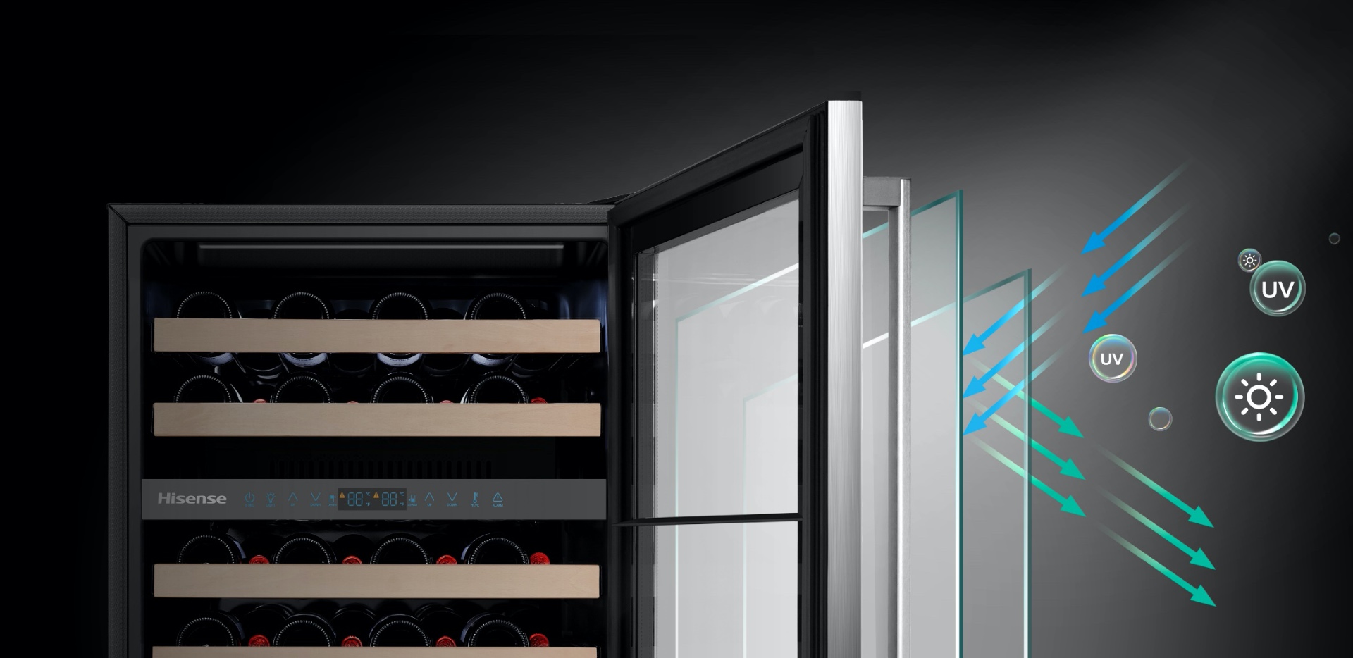 Hisense Wine Cabinet JC-128 - Anti UV