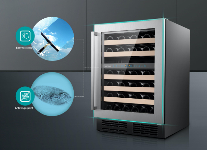 Hisense Wine Cabinet JC-128 - Stainless Steel Frame Glass Door